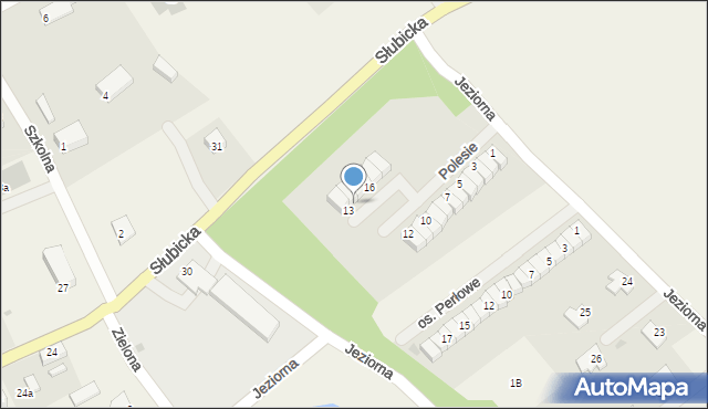 Kunowice, Osiedle Polesie, 14, mapa Kunowice