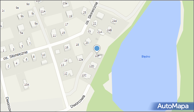 Kunowice, Osiedle Słoneczne, 12F, mapa Kunowice