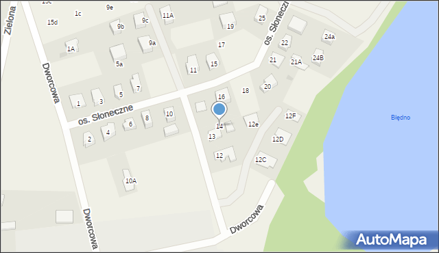 Kunowice, Osiedle Słoneczne, 14, mapa Kunowice