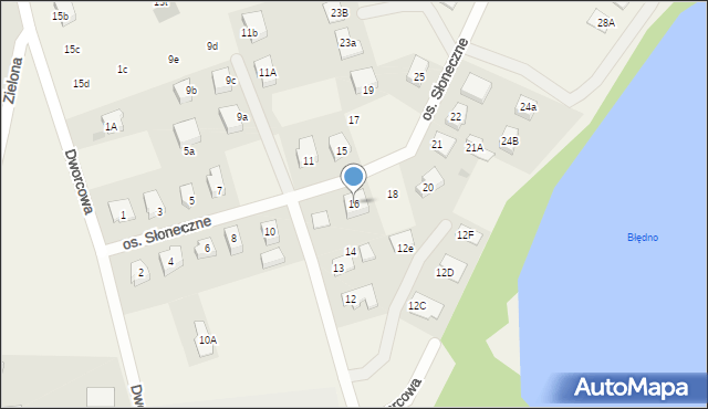 Kunowice, Osiedle Słoneczne, 16, mapa Kunowice