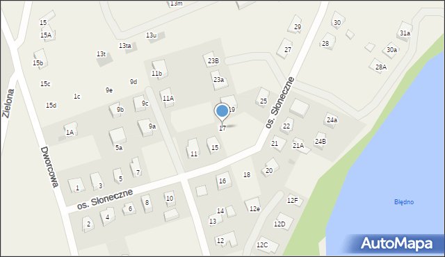 Kunowice, Osiedle Słoneczne, 17, mapa Kunowice