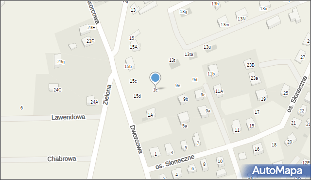 Kunowice, Osiedle Słoneczne, 1c, mapa Kunowice