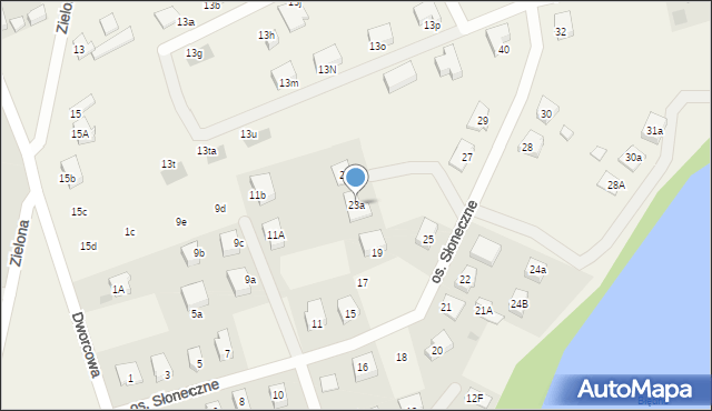 Kunowice, Osiedle Słoneczne, 23a, mapa Kunowice