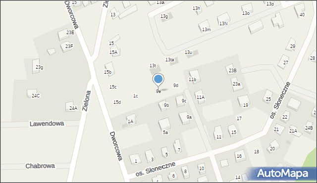 Kunowice, Osiedle Słoneczne, 9e, mapa Kunowice