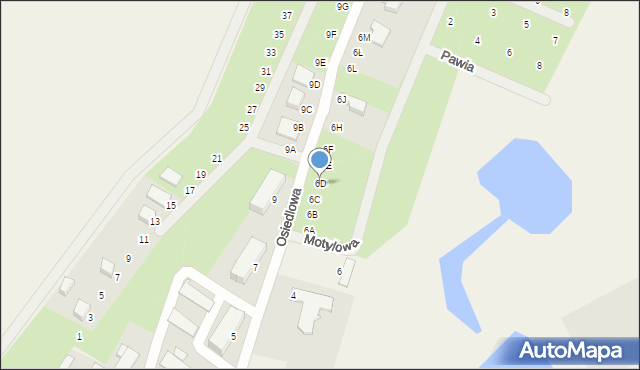 Kusowo, Osiedlowa, 6D, mapa Kusowo