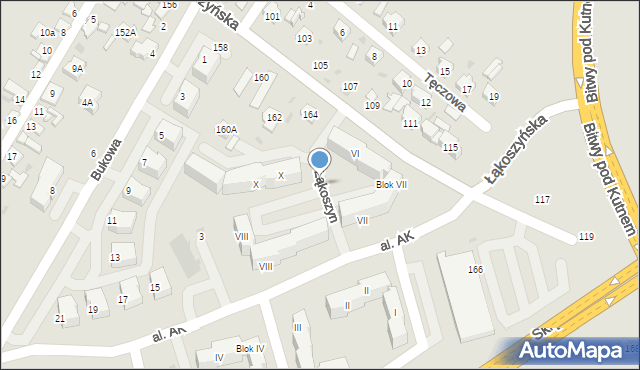 Kutno, Osiedle Łąkoszyn, II, mapa Kutno