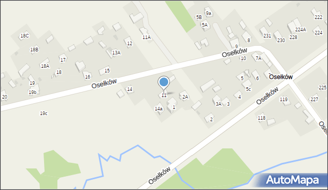 Łączna, Osełków, 11, mapa Łączna