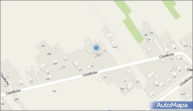 Łączna, Osełków, 13A, mapa Łączna