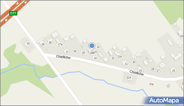 Łączna, Osełków, 34a, mapa Łączna