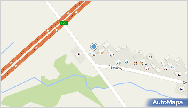 Łączna, Osełków, 39a, mapa Łączna