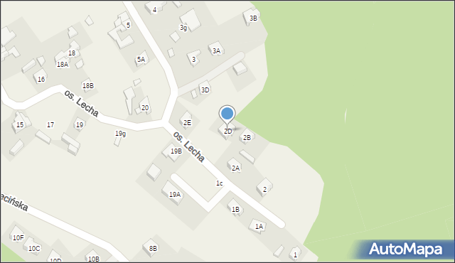 Łagów, Osiedle Lecha, 2D, mapa Łagów