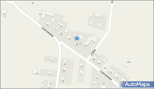 Łąkociny, Ostrowska, 22, mapa Łąkociny
