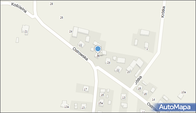 Łąkociny, Ostrowska, 26, mapa Łąkociny