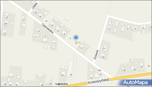Łąkociny, Ostrowska, 4, mapa Łąkociny