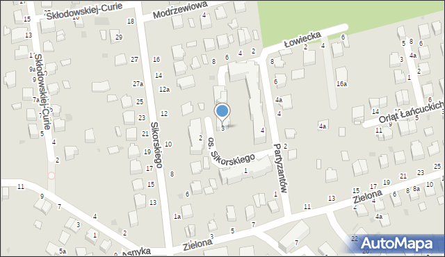 Łańcut, Osiedle Sikorskiego Władysława, gen., 3, mapa Łańcut