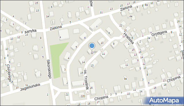 Łańcut, Osiedle Trześnik, 12, mapa Łańcut