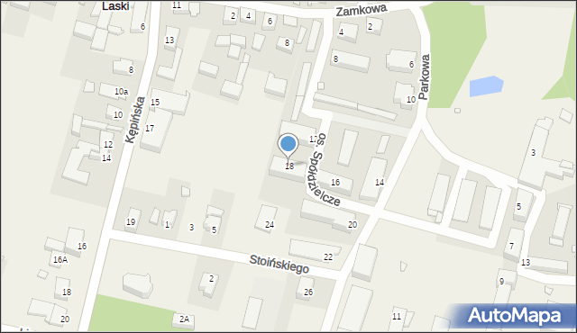 Laski, Osiedle Spółdzielcze, 18, mapa Laski