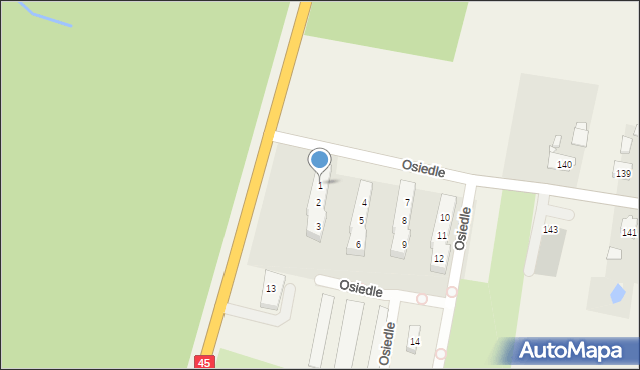 Lasowice Wielkie, Osiedle, 1, mapa Lasowice Wielkie