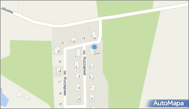 Łaz, Osiedle Ruczajowe, 1, mapa Łaz