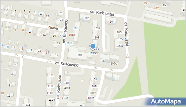Łaziska Górne, Osiedle Kościuszki Tadeusza, gen., 103/a, mapa Łaziska Górne