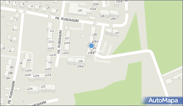 Łaziska Górne, Osiedle Kościuszki Tadeusza, gen., 108/a, mapa Łaziska Górne