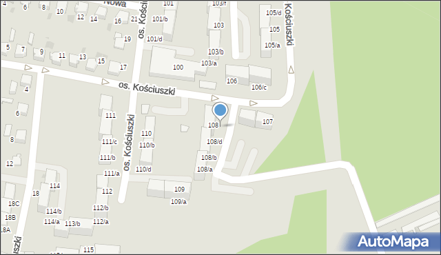 Łaziska Górne, Osiedle Kościuszki Tadeusza, gen., 108/e, mapa Łaziska Górne