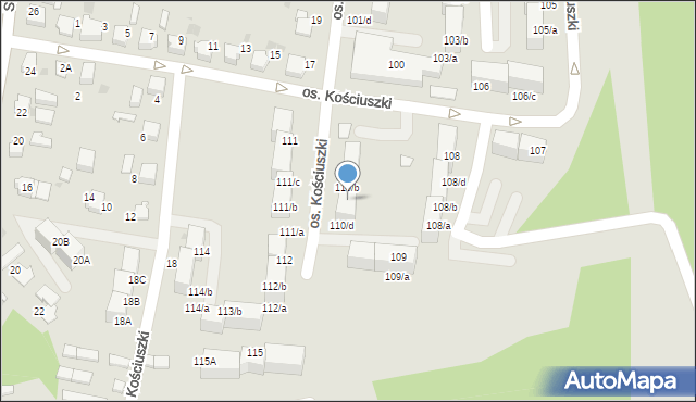 Łaziska Górne, Osiedle Kościuszki Tadeusza, gen., 110/c, mapa Łaziska Górne