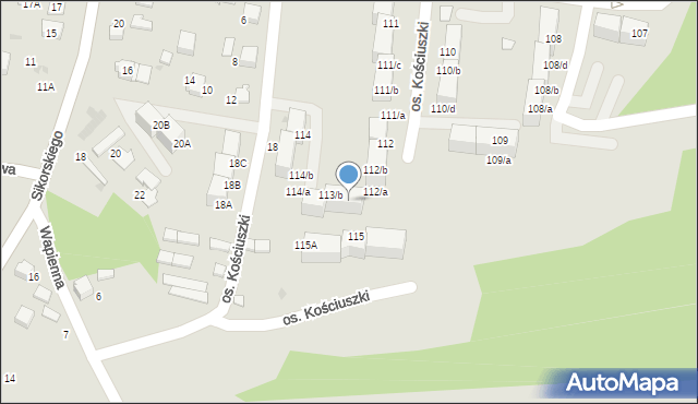 Łaziska Górne, Osiedle Kościuszki Tadeusza, gen., 113, mapa Łaziska Górne