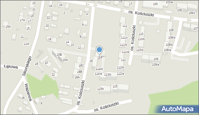 Łaziska Górne, Osiedle Kościuszki Tadeusza, gen., 114, mapa Łaziska Górne