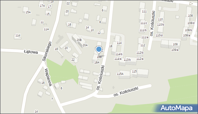 Łaziska Górne, Osiedle Kościuszki Tadeusza, gen., 18B, mapa Łaziska Górne