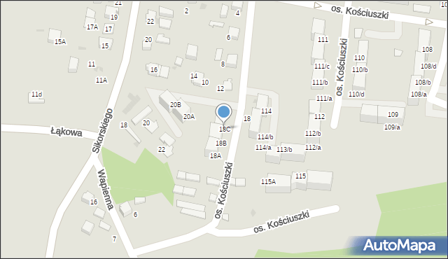 Łaziska Górne, Osiedle Kościuszki Tadeusza, gen., 18C, mapa Łaziska Górne