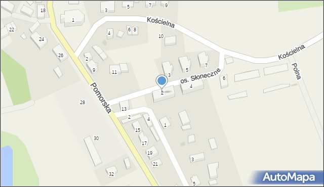 Łebunia, Osiedle Słoneczne, 2, mapa Łebunia