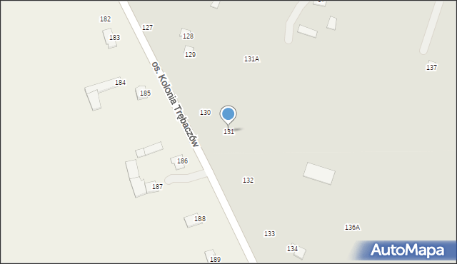 Łęczna, Osiedle Kolonia Trębaczów, 131, mapa Łęczna
