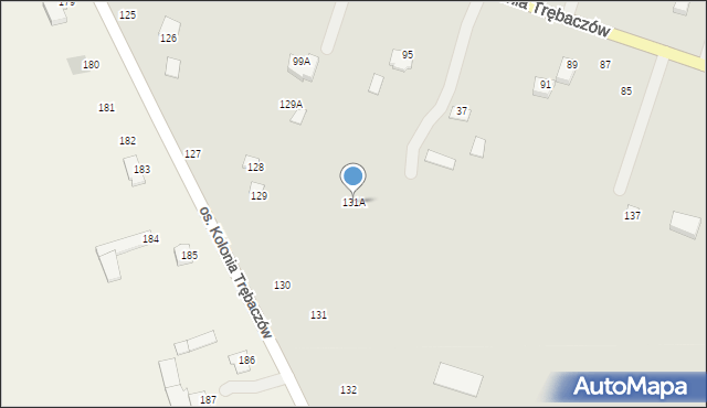 Łęczna, Osiedle Kolonia Trębaczów, 131A, mapa Łęczna
