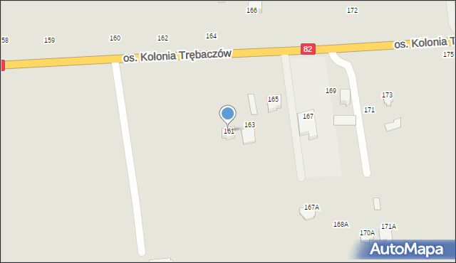 Łęczna, Osiedle Kolonia Trębaczów, 161, mapa Łęczna