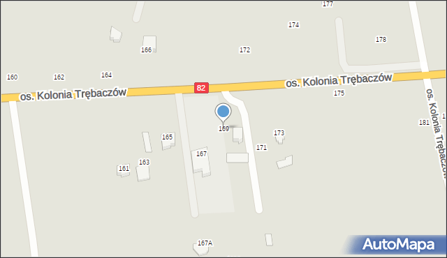 Łęczna, Osiedle Kolonia Trębaczów, 169, mapa Łęczna