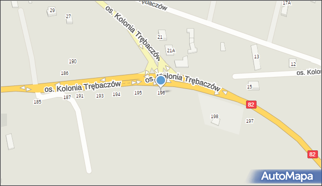 Łęczna, Osiedle Kolonia Trębaczów, 196, mapa Łęczna