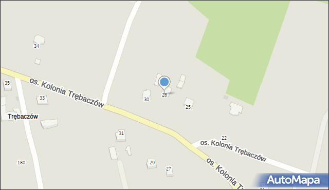 Łęczna, Osiedle Kolonia Trębaczów, 28, mapa Łęczna