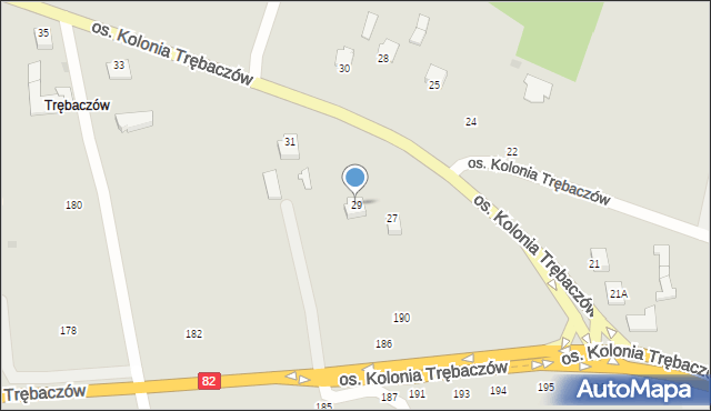 Łęczna, Osiedle Kolonia Trębaczów, 29, mapa Łęczna