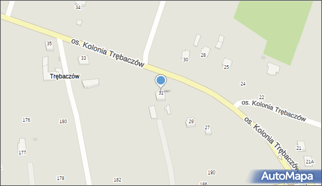 Łęczna, Osiedle Kolonia Trębaczów, 31, mapa Łęczna