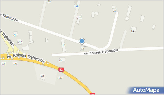 Łęczna, Osiedle Kolonia Trębaczów, 47C, mapa Łęczna