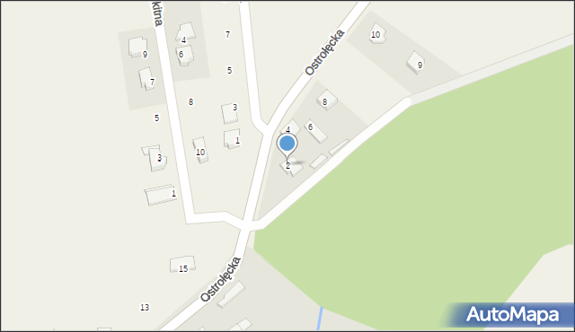 Łęg Przedmiejski, Ostrołęcka, 2, mapa Łęg Przedmiejski