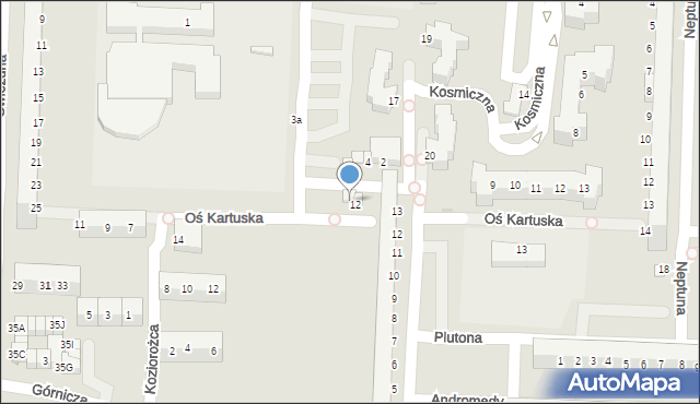 Legnica, Oś Kartuska, 14, mapa Legnicy