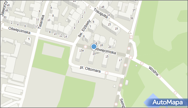 Legnica, Oświęcimska, 13, mapa Legnicy