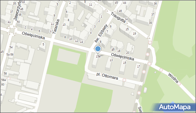 Legnica, Oświęcimska, 13a, mapa Legnicy