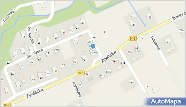 Łękawica, Osiedle Alaska, 42, mapa Łękawica