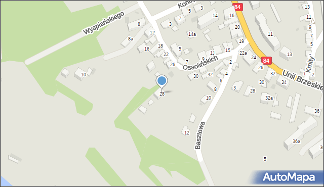 Lesko, Ossolińskich, 28, mapa Lesko