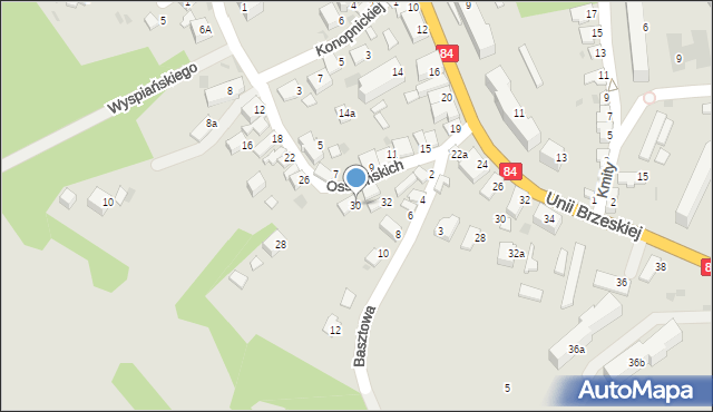 Lesko, Ossolińskich, 30, mapa Lesko