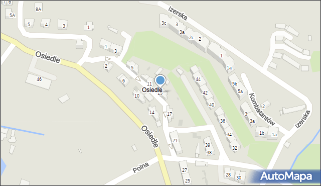 Leśna, Osiedle, 13, mapa Leśna