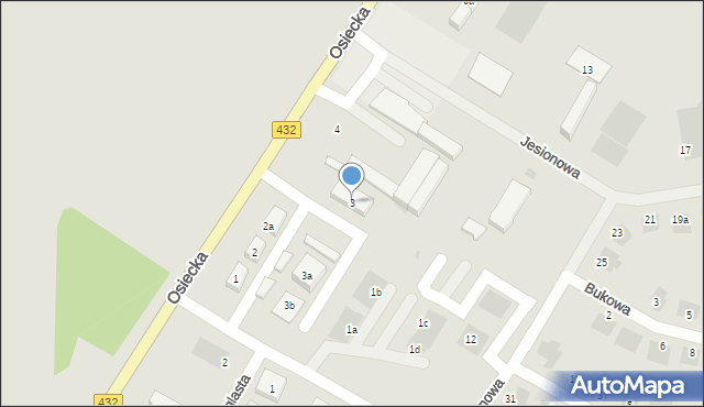 Leszno, Osiecka, 3, mapa Leszno